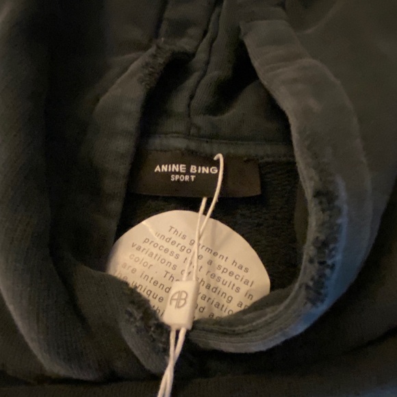 Anine Bing Sport Charcoal/black Hoodie - Picture 3 of 5